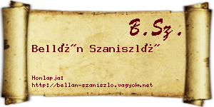 Bellán Szaniszló névjegykártya
